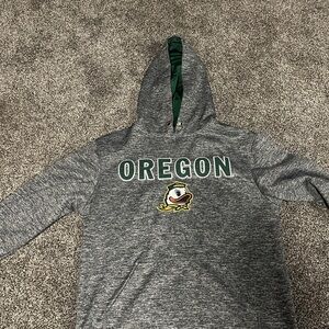 Gray Oregon Hoodie with Green Accents